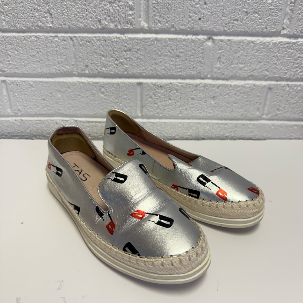 Silver Espadrille Slip-On Sneakers LipStick Metallic - Picture 2 of 11